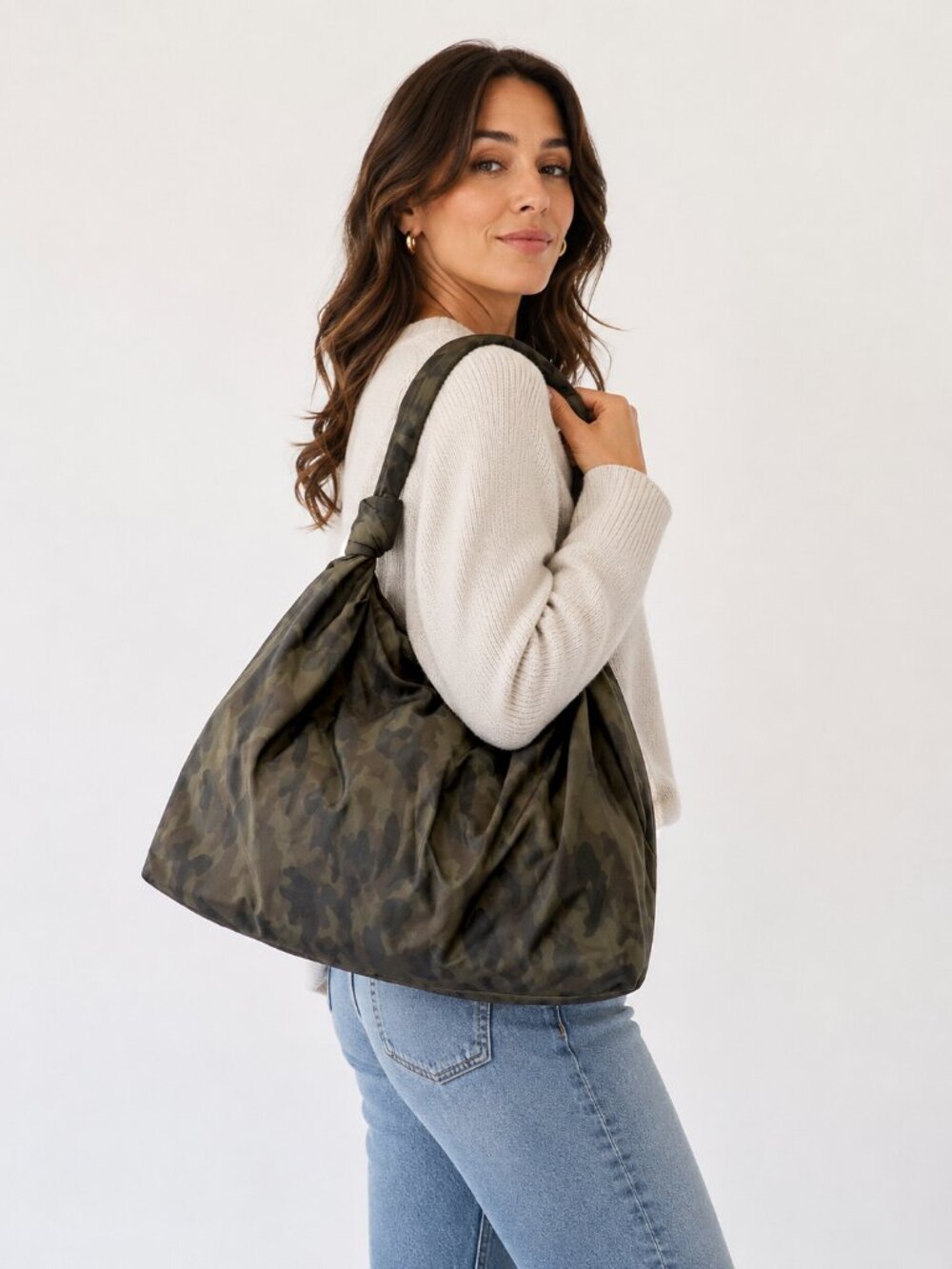 Camo Large Hobo Shoulder Bag Olive Green, Brown, Black, New without tags